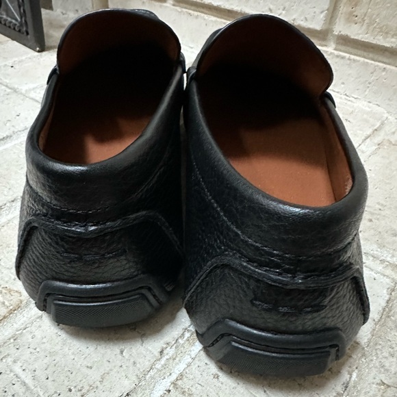 New Mens Coach Luca Drivers Loafers Dress Shoes Black Pebbled Leather 11 Slip On - Picture 3 of 5